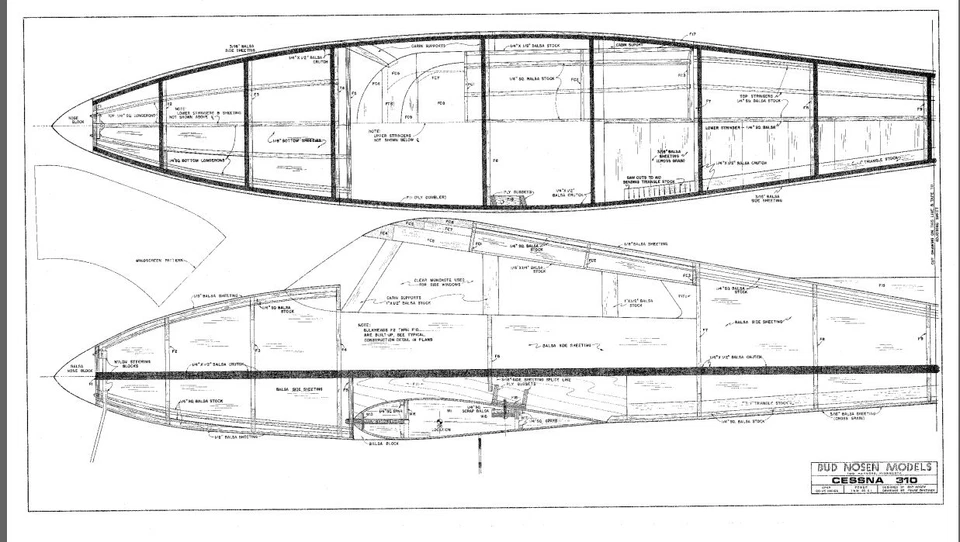 1/4 Scale Bud Nosen Cessna 310 Giant Scale RC Airplane Digital PDF Plans  on  CD - Image 4 of 4