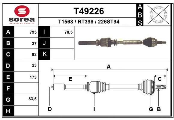 Cardan Renault Laguna II 1.6 16V anti-vibrations pour retrouver un confort de conduite optimal
