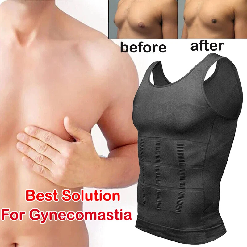 Gynecomastia Compression Shirts for Men White Tank Tops Men Slimming Body  Shaper