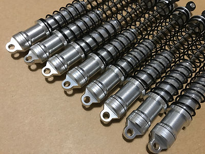1/8 Savage X, XL 21 & 25 4.6 SS 8 ALUMINUM SHOCKS W/4mm