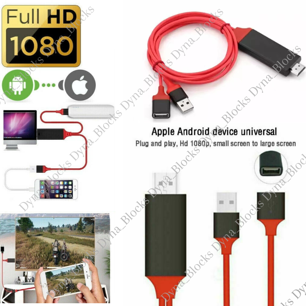 HDMI Cable 1080P Phone to TV HDTV AV Adapter Universal For iPhone Android Type C-image