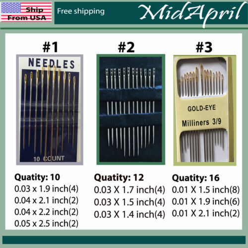 Assorted Hand Sewing Needles set   - Afbeelding 1 van 5