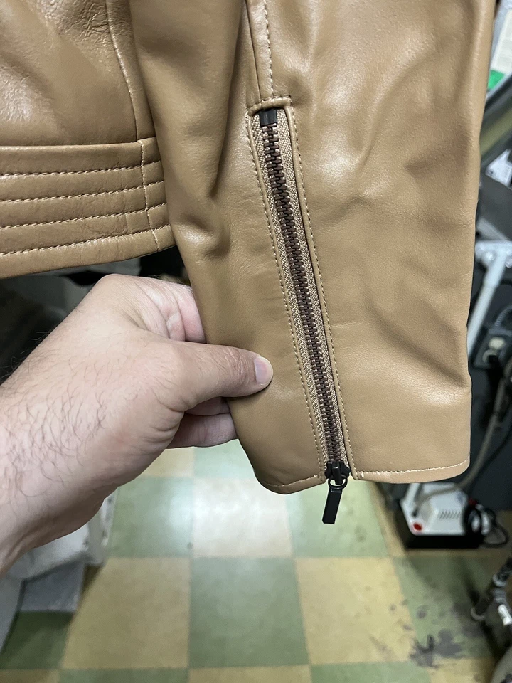 G.I.L.I. Jaqueta de couro marrom tamanho 14 - Imagem 3 de 4