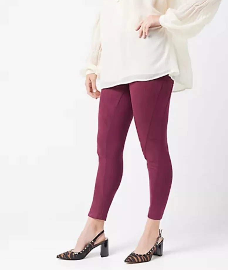 Women with Control Petite Tummy Control Faux Suede and Ponte Leggings  Cbrnet PS