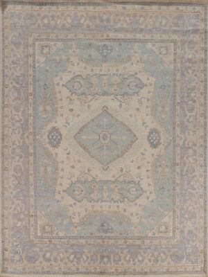 Traditional Vegetable Dye Oushak Turkish Area Rug 8x10 ft. Hand-knotted Wool