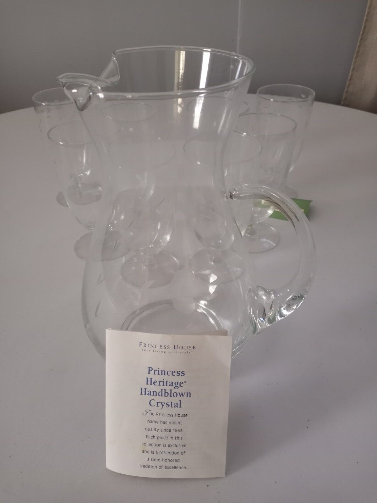 Princess House crystal tea pitcher and tea glasses eBay