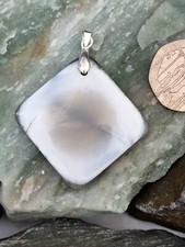 Pale BLUE Owhee Opal Gemstone Pendant With Bail