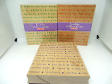 Lot of 3 Hero Arts Word Prints Background Large Rubber Stamp 4" x 5"