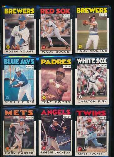 Lot (9) 1986 O-Pee-Chee #144 262 267 386 10 290 170 394 329 Gwynn (JJ26) SWSW6
