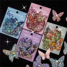 20Pcs Butterfly Holographic Stickers DIY Journal Card Decals Scrapbooking Crafts