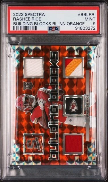 Rashee Rice Panini Spectra Building Blocks Relics #BBLRRI Neon Orange