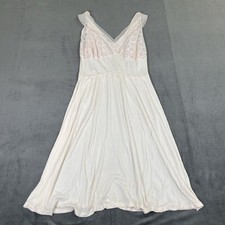 Vintage Lorraine Nightgown Medium Slinky Nylon Pink Lace Slip Bnfts Charity