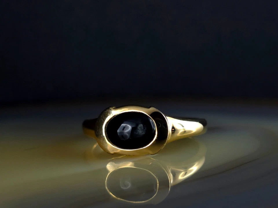 Ring Silber 925 Sternsaphir blau 19,7 mm Juwelo vergoldet - modern & elegant - Bild 3 von 4