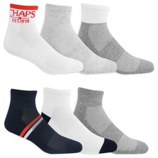 Chaps Men's Athletic Cushioned Performance Ankle Socks - 6 Pairs - Breathable...