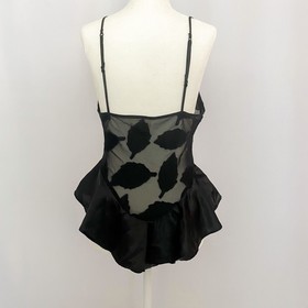 Vintage Boho Retro Brettons Bodysuit Lingerie Feathers S Dainty Slinky Chiffon