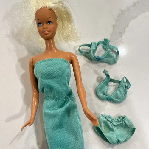 VTG 1966 Sunset Malibu Barbie Mattel Twist And Turn Bent Legs Hair Trimmed Korea