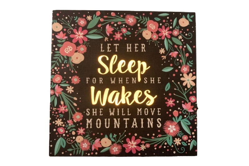 New View Gifts Floral Light Up Wall Décor - "Let Her Sleep" Quote - Image 2 of 4