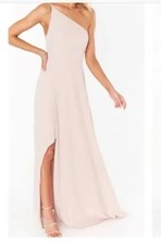 Show Me Your Mumu Shannon One Shoulder Maxi Dress M dusty blush Chiffon