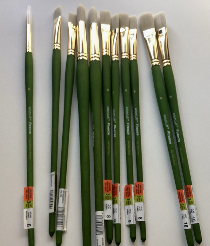 LOT OF  11 ARTIST'S LOFT FIRENZE LONG LEVEL 3 PAINT BRUSHES VARIOUS SIZES NEW