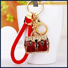 Fashion Bag Shape Crystal Keychain Girl Bag Pendant Car Pendant Creative New.