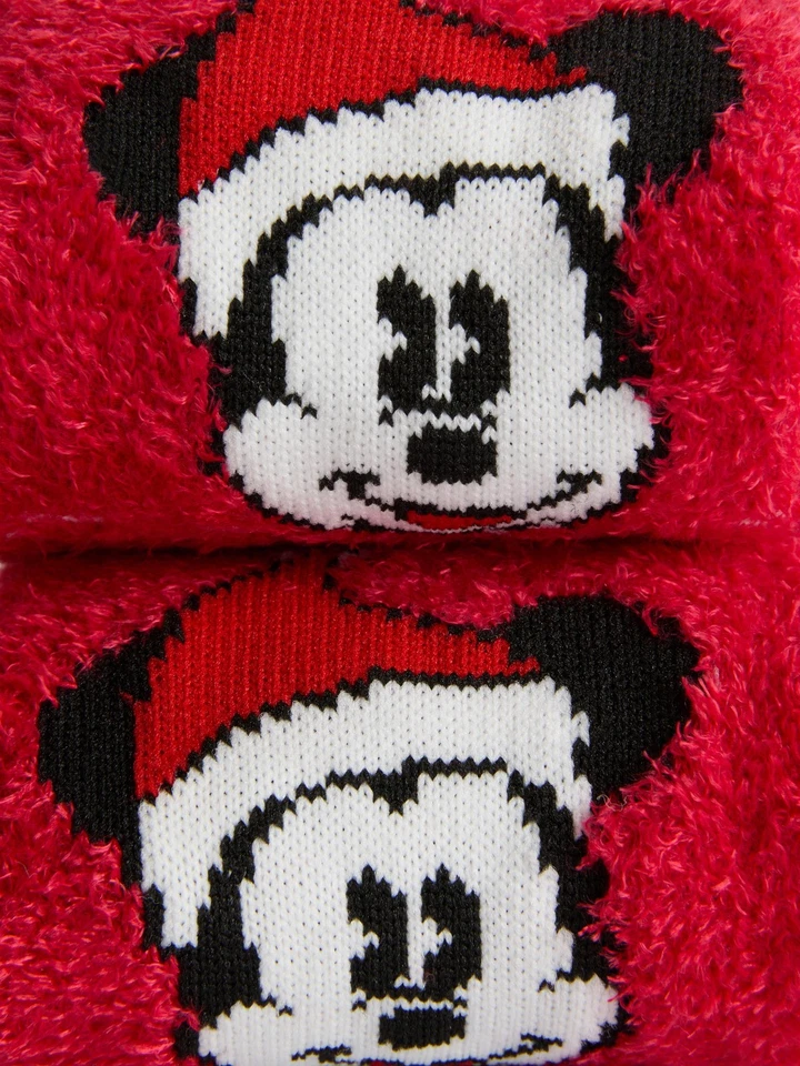 Disney Mickey & Friends x Primark Calcetines Mujer 10-13 Rojo Acogedor Navidad 2 Pares Foto 2 de 4