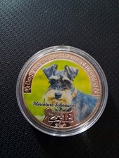 Miniature Schnauzer silver plated coin