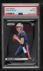 2024 Panini Prizm Rookies Drake Maye #329 PSA 8 Rookie RC