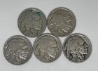 1920 1930 1935 1937 1937-D Buffalo Nickel Lot of 5