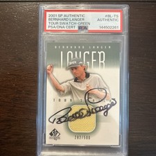 2001 SP Authentic Tour Swatch Green /500 Bernhard Langer #BL-TS Autograph PSA