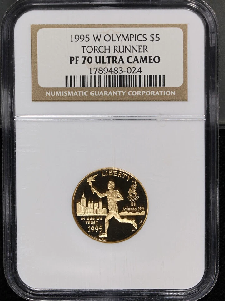 1995-W Atlanta Olympic: Torch Runner Commemorative Gold $5 NGC PF70 Ultra Cameo - Image 3 of 4