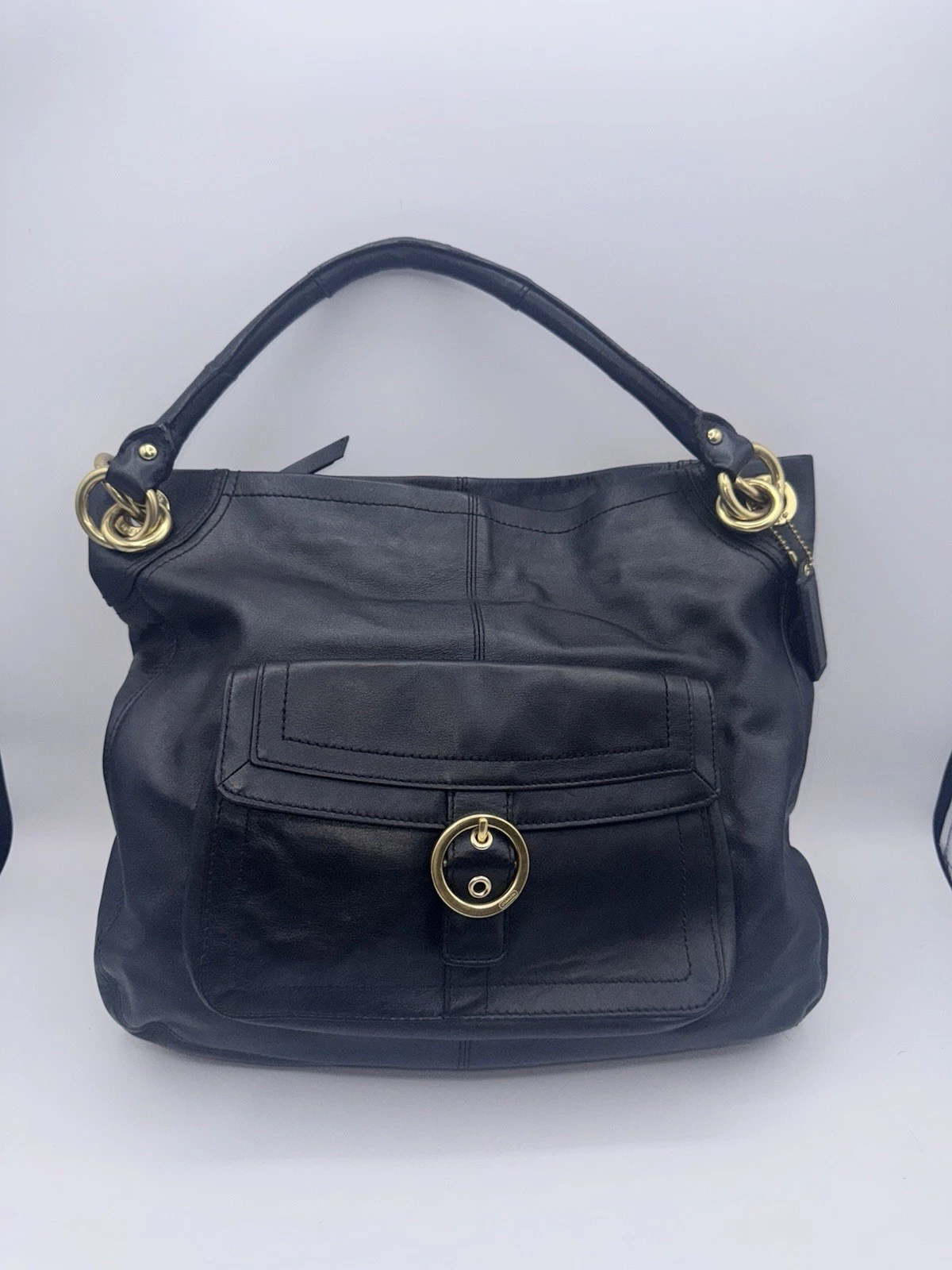 Coach Penelope borsa hobo in pelle nera F18889 vintage