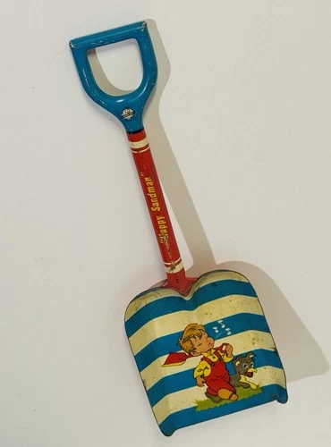 Vintage Ohio Art Tin Child’s Play Sand Shovel 14 Inches Happy Sandman