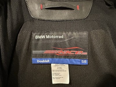 BMW Motorrad Double R Black Leather Jacket Size 58 Motorcycle