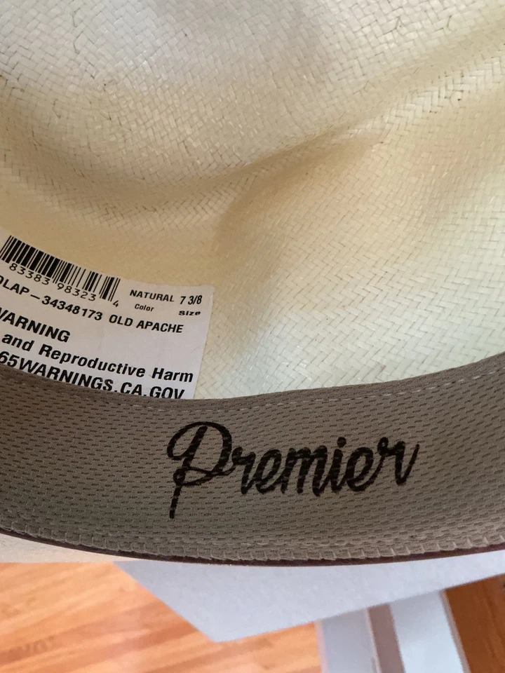 Charlie 1 Horse Womens Straw Western Cowboy Hat Size  7 3/8 Premier - Image 3 of 4