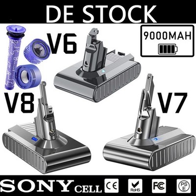 9000mAh Akku für Dyson V8 V6 V7 Animal SV11 SV10 SV04 SV06 8Ah SONY CELL/ Filter