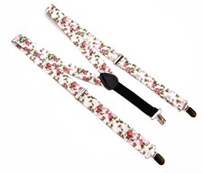Suspenders Bespoke Cotton Floral Adult Sz. NWOT