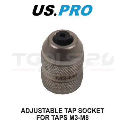 US PRO Tools 1/4'' Dr verstellbare Gewindebohrer-Nuss für Gewindebohrer M3-M8 7225