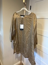 Marina Rinaldi Women's Camello Forte Silk Blouse US size 18. NWT.