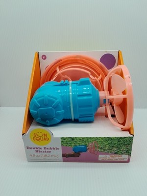 Double Bubble Blaster   Sun Squad Plastic Bubble Blower Toy Ages 3+