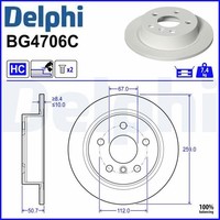 2X Bremsscheibe Delphi BG4706C 2 Bremsscheiben Hinterachse Hinten FüR Mini