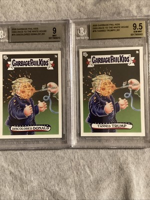 DONALD TRUMP 2020 GPK DISCOLORED DONALD AND TANNED TRUMP 2 CARD SET