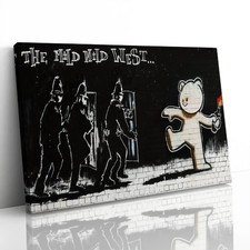 The Mild Mild West Banksy Canvas Framed Print Picture Wall Art