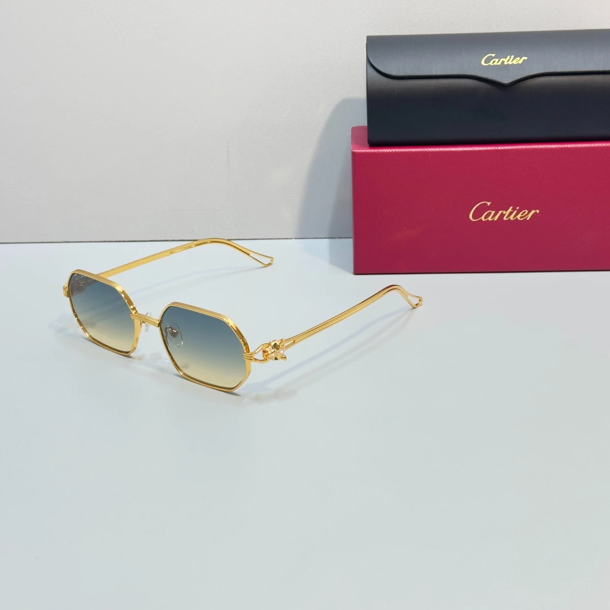 Cartier Gold Square Sunglasses for Men for sale | eBay