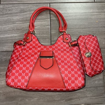 2-in-1 Monogram Shopper Shoulder Bag With A Crossbody Strap Wallet Wristlet Set