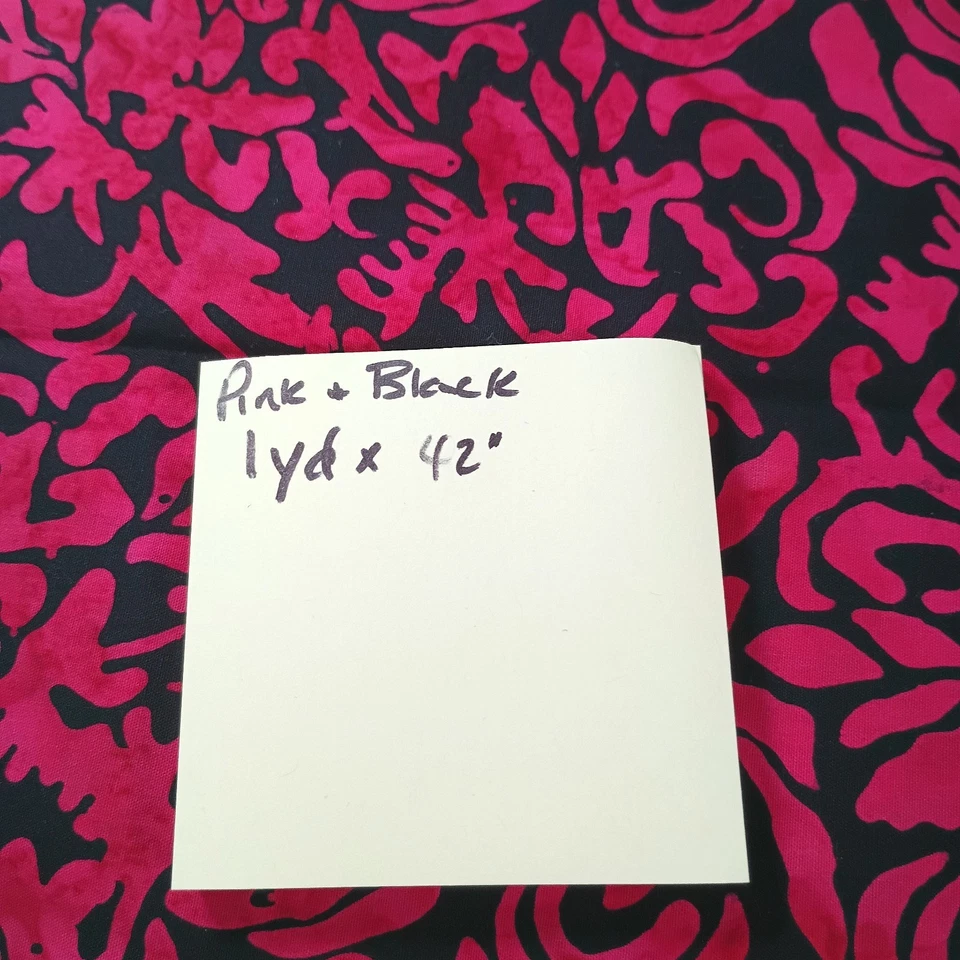 Unbranded Pink and Black Quilting Fabric 1 Yd Cotton - Image 4 of 4