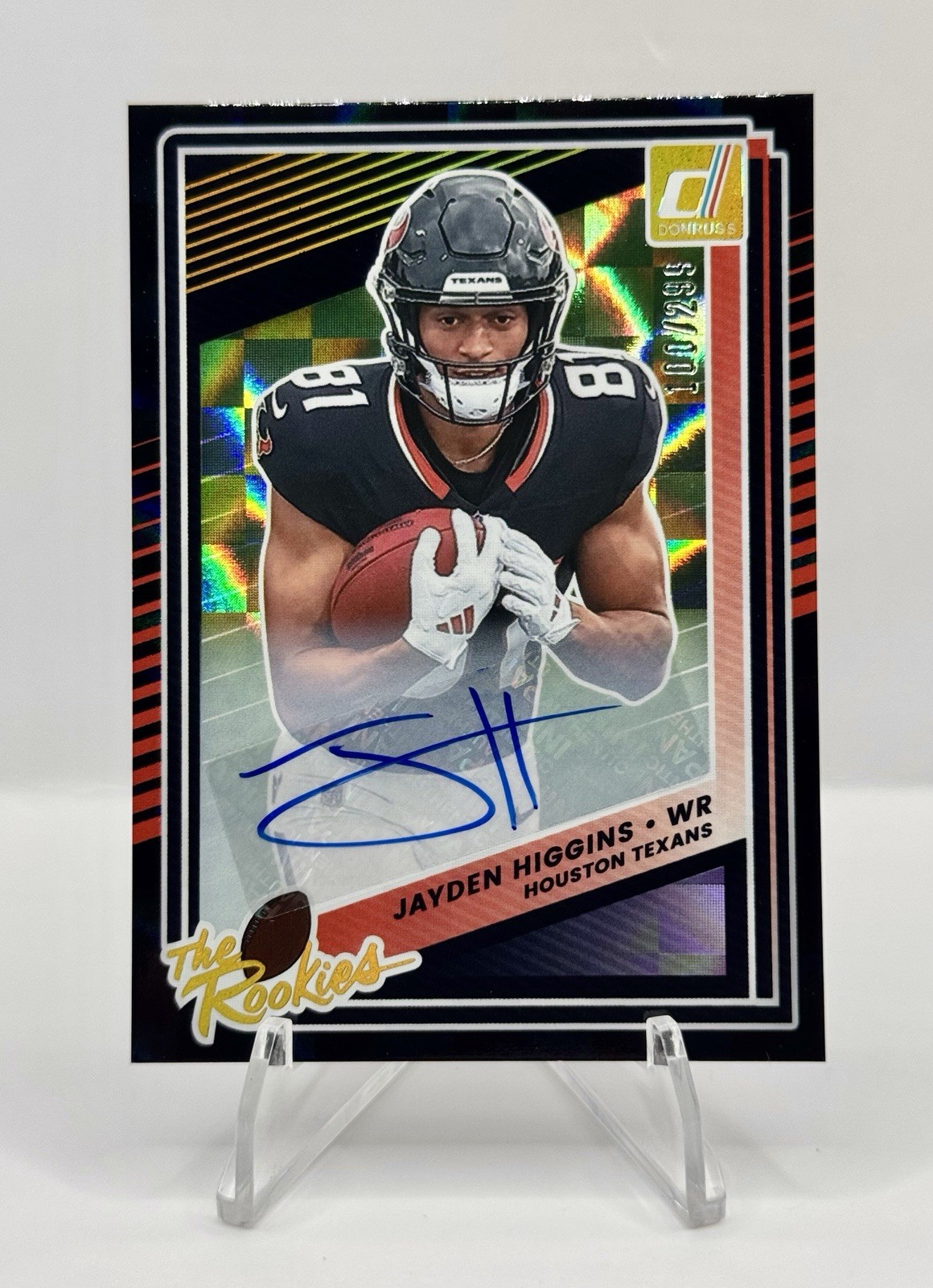 2025 Donruss Football JAYDEN HIGGINS The Rookies Auto RC Texans /299 MINT