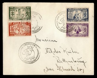 DR WHO 1945 LUXEMBURGO FDC LIBERACIÓN COMBO R82769