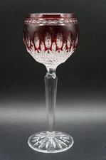 Waterford Crystal Clarendon 8” Wine Hock Glass  Vintage Ruby Red