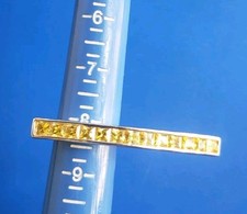 Vintage Silver Tone Double Knuckle Ring with Yellow Stones. Sz 8.