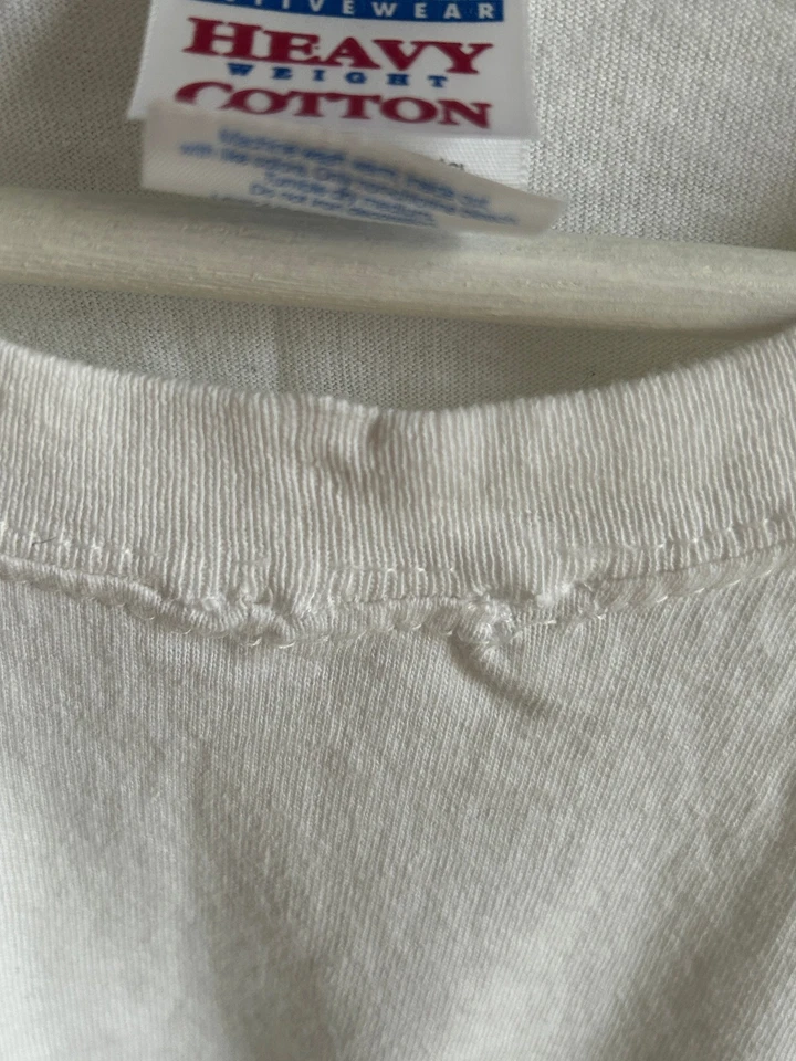 Gildan Herren T-Shirt in Weiß Gr. L Vintage - Bild 4 von 4